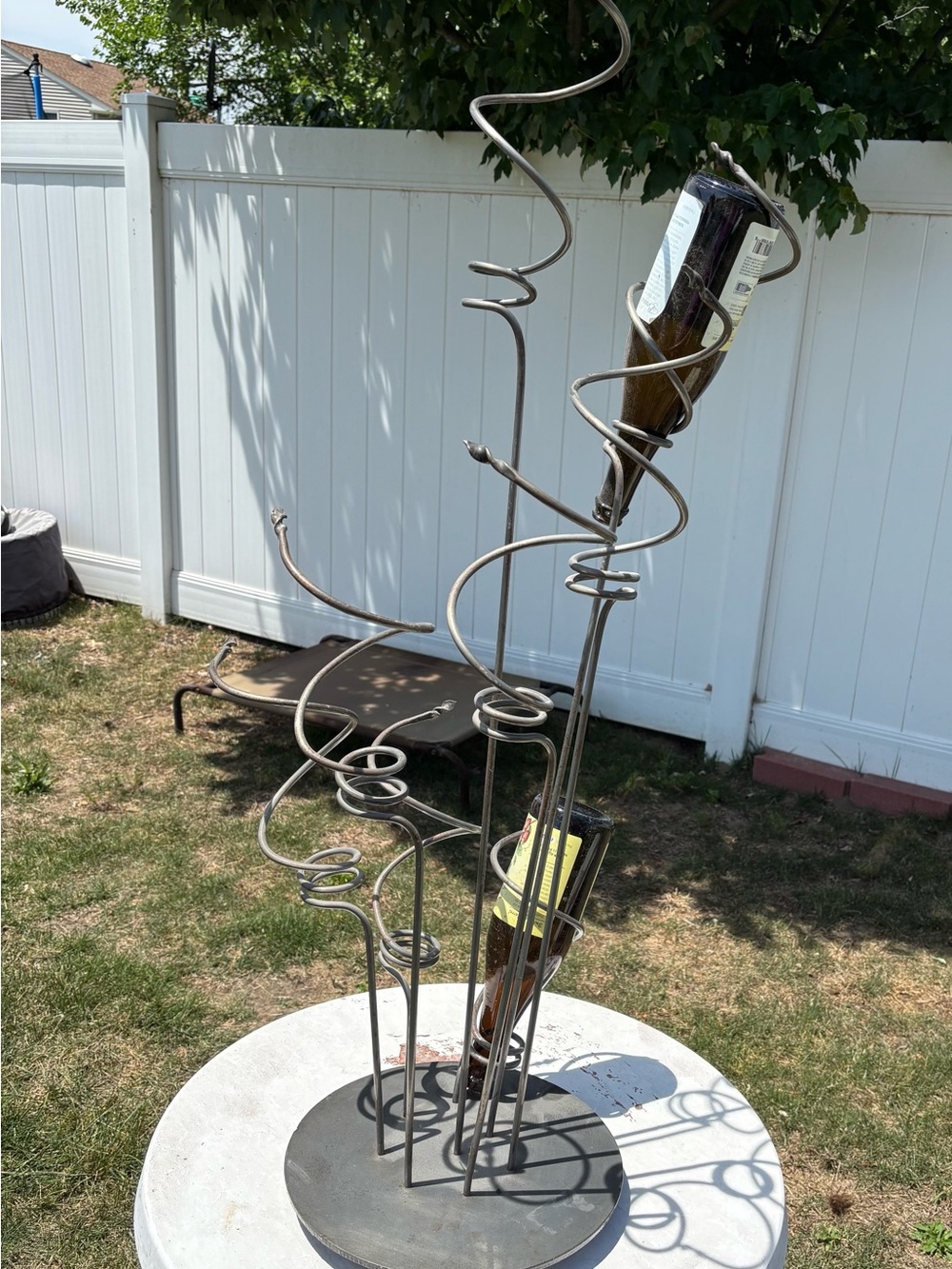Spiral Metal Wine Bottle Stand - Gray